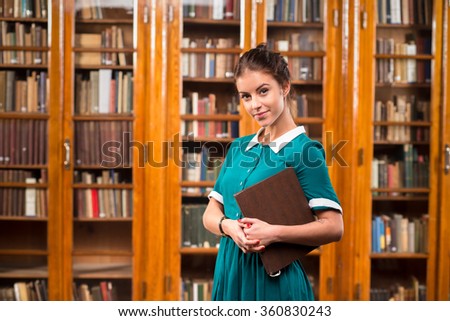 Student lady in library