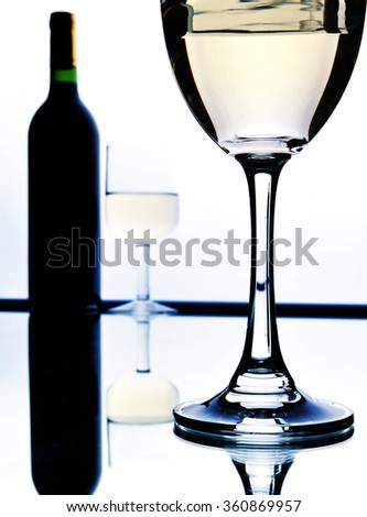 Wine glass on white backgound