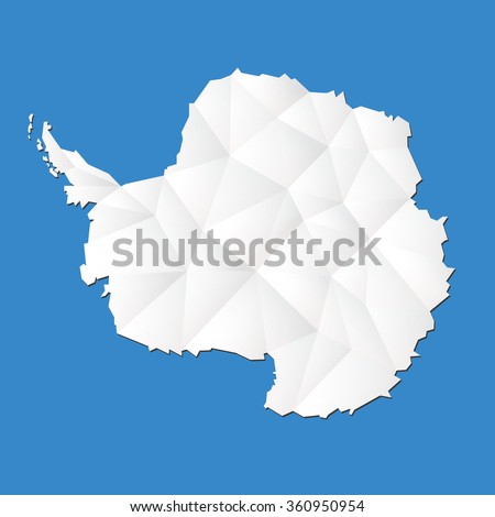 Antarctic continent highly detailed map. Vector.