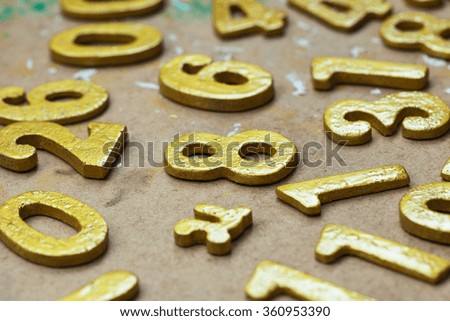  wood background with number letters, Text design, creative background