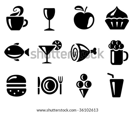 Food and drink icons. See vector version in my portfolio