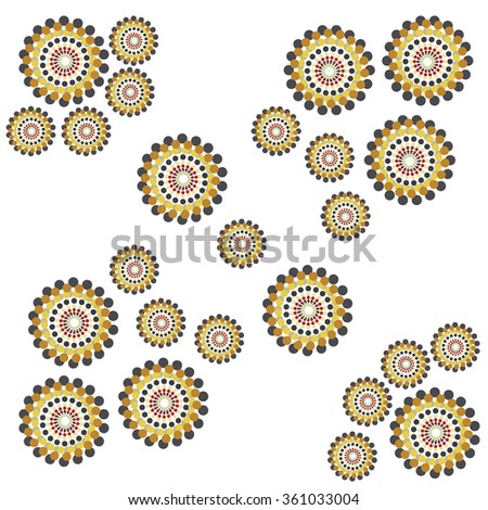 Vector flower abstract ornaments embroidery. Can be used for wallpaper, damask fabric, pattern fills, web page background, surface textures