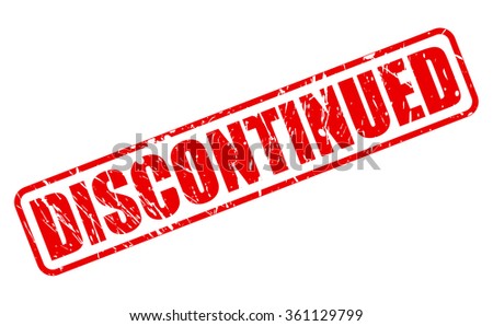 Discontinued red stamp text on white Royalty-Free Stock Photo #361129799