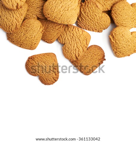 Pile of heart shaped gingerbread cookies