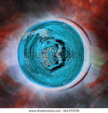 Blue Planet and Nebula - Elements of this image furnished by NASA