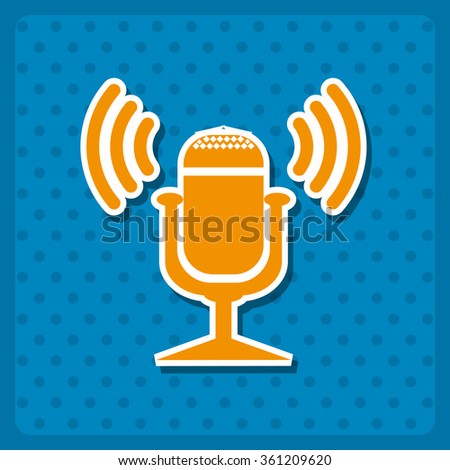 Microphone. Voice recording. icon, vector illustration. Flat design style