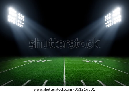 Football field at night