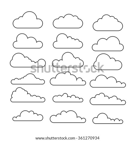 Vector illustration of clouds collection