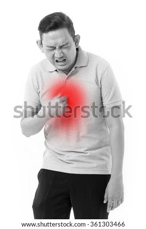man suffering from acid reflux Royalty-Free Stock Photo #361303466