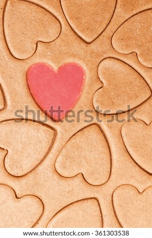Heart shaped pattern for cookies made with rolling pin