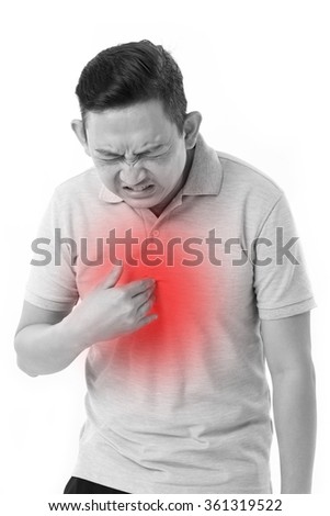 man suffering from acid reflux Royalty-Free Stock Photo #361319522