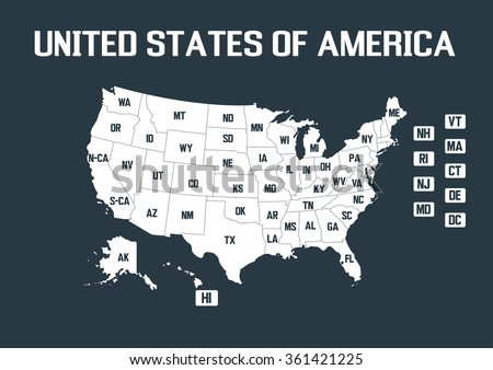 United States of America Map, vector illustration