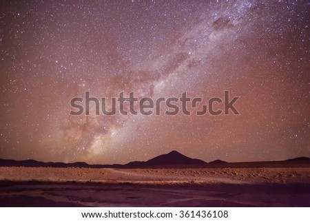 Stars and Milky Way at the mountains