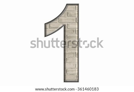 Number creation of
Photos old brick wall Isolated on white background
Â  Abstract style