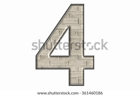 Number creation of
Photos old brick wall Isolated on white background
Â  Abstract style