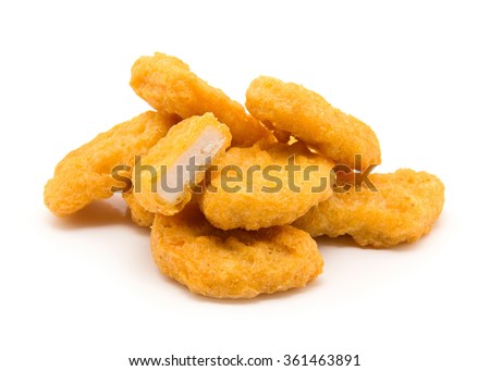 Chicken nuggets isolated on white background Royalty-Free Stock Photo #361463891