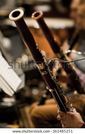  Bassoons in the orchestra closeup Royalty-Free Stock Photo #361485251