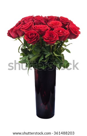 Flowers bouquet from red roses isolated on white background.
 Royalty-Free Stock Photo #361488203