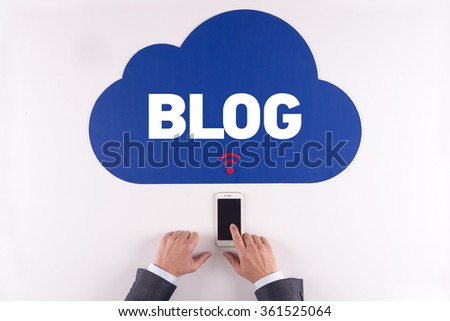 Cloud technology with a word BLOG