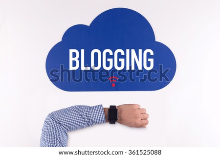 Cloud technology with a word BLOGGING