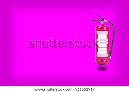 Fire extinguisher on a  purple background