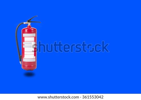 Fire extinguisher on a blue  background