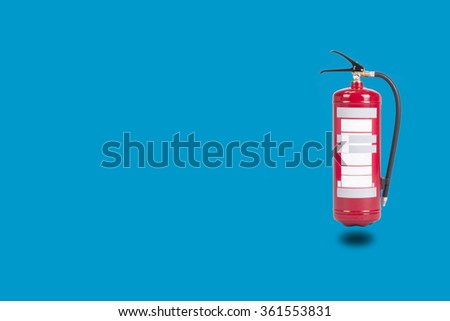 Fire extinguisher on a blue  background