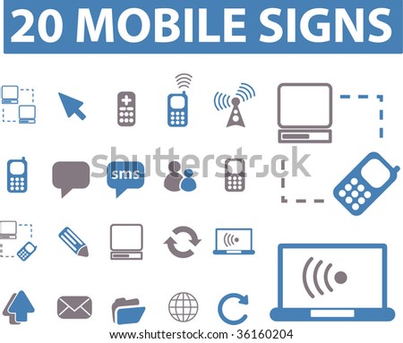 20 mobile signs. vector