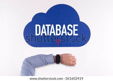 Cloud technology with a word DATABASE
