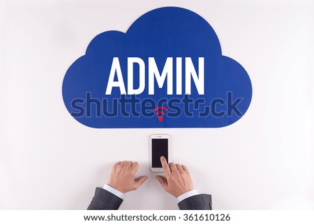Cloud technology with a word ADMIN