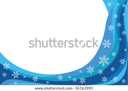 abstract blue waves and snow background vector (series)