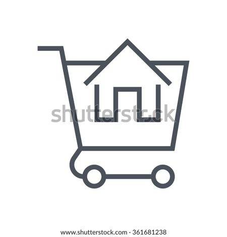 Buy, rent, add to basket icon suitable for info graphics, websites and print media. Vector, flat icon, clip art.