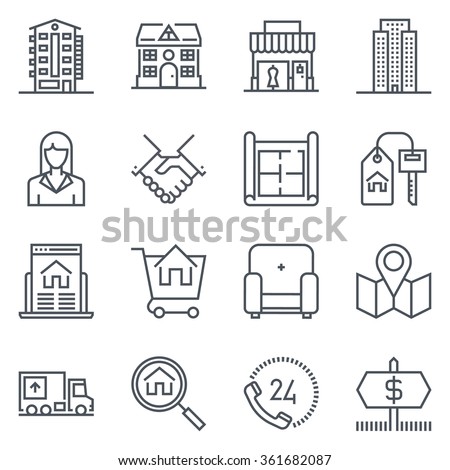 Search for house, real estate icon suitable for info graphics, websites and print media. Vector, flat icon, clip art.