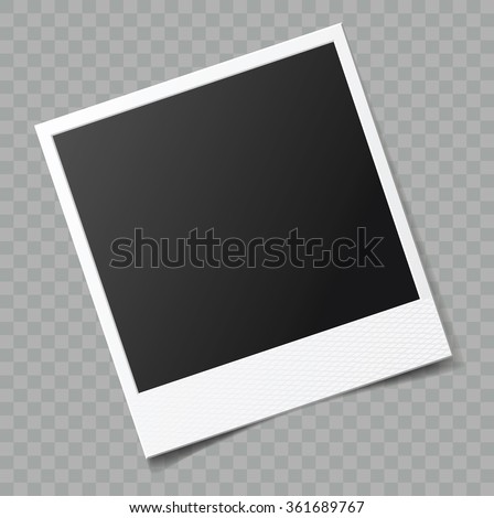 Vector blank photo frame with transparent shadow effect Royalty-Free Stock Photo #361689767