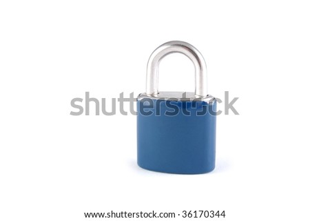 dark blue lock on a white background