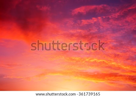 The sky in the relief day and night with sunlight