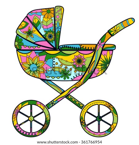Baby carriage colorful