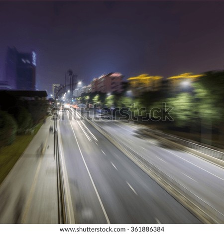 Night road traffic