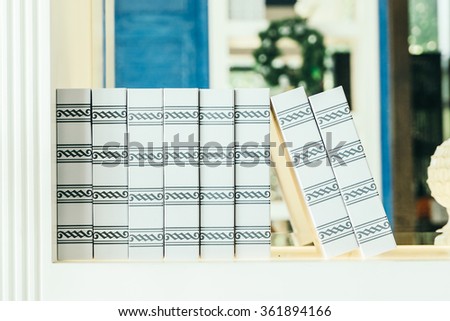 Book decoration in living room interior - Filter effect