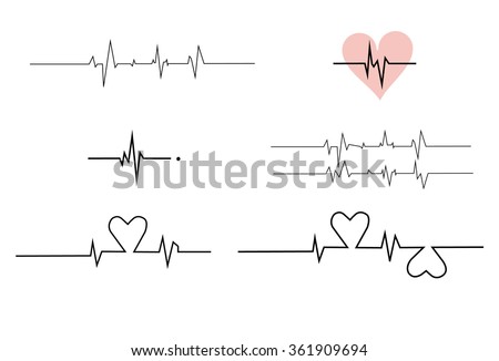  Cardiogram on white background,Cardiogram of love Royalty-Free Stock Photo #361909694