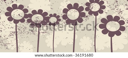 Vector floral grunge, background design