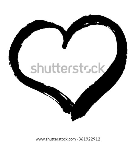 Hand drawn trendy heart shape for your romantic design. Valentines day concept made in vector. 
