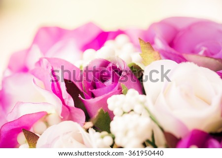 Bouquet rose flower in retro filter.