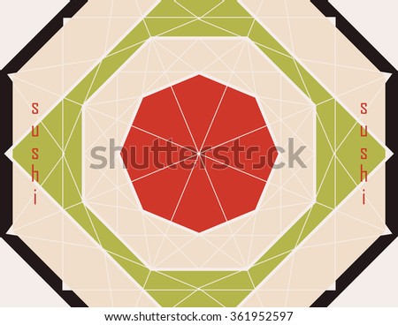 abstract background with  sushi  in the form of diamond