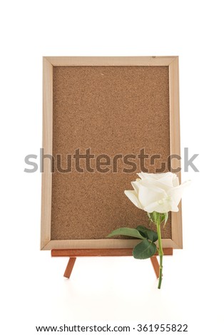 blank art board with white rose