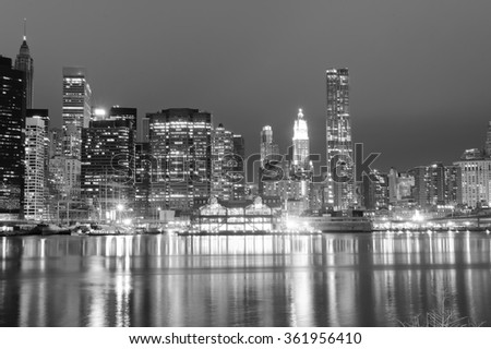 Lower Manhattan At Night, New York City