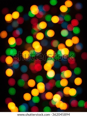 Blue, green, white, yellow and red bokeh, soft light abstract background