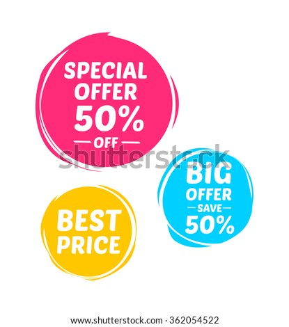 Special Offer, Big Offer & Best Price Marks Royalty-Free Stock Photo #362054522