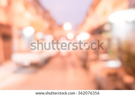 Abstract of blurred people walking on the street in china town