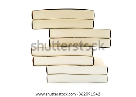 Stack of books isolated on white background , Selective soft focus